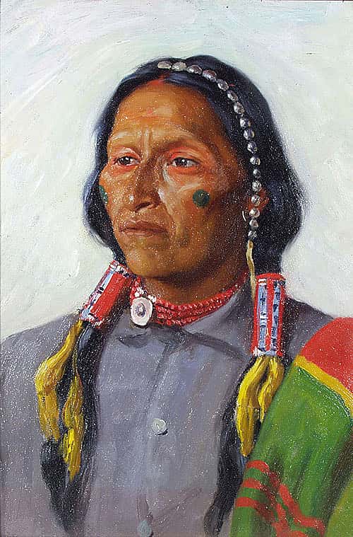 Standing Dear [Untitled (Plains or Taos Man, grey shirt, red choker)]